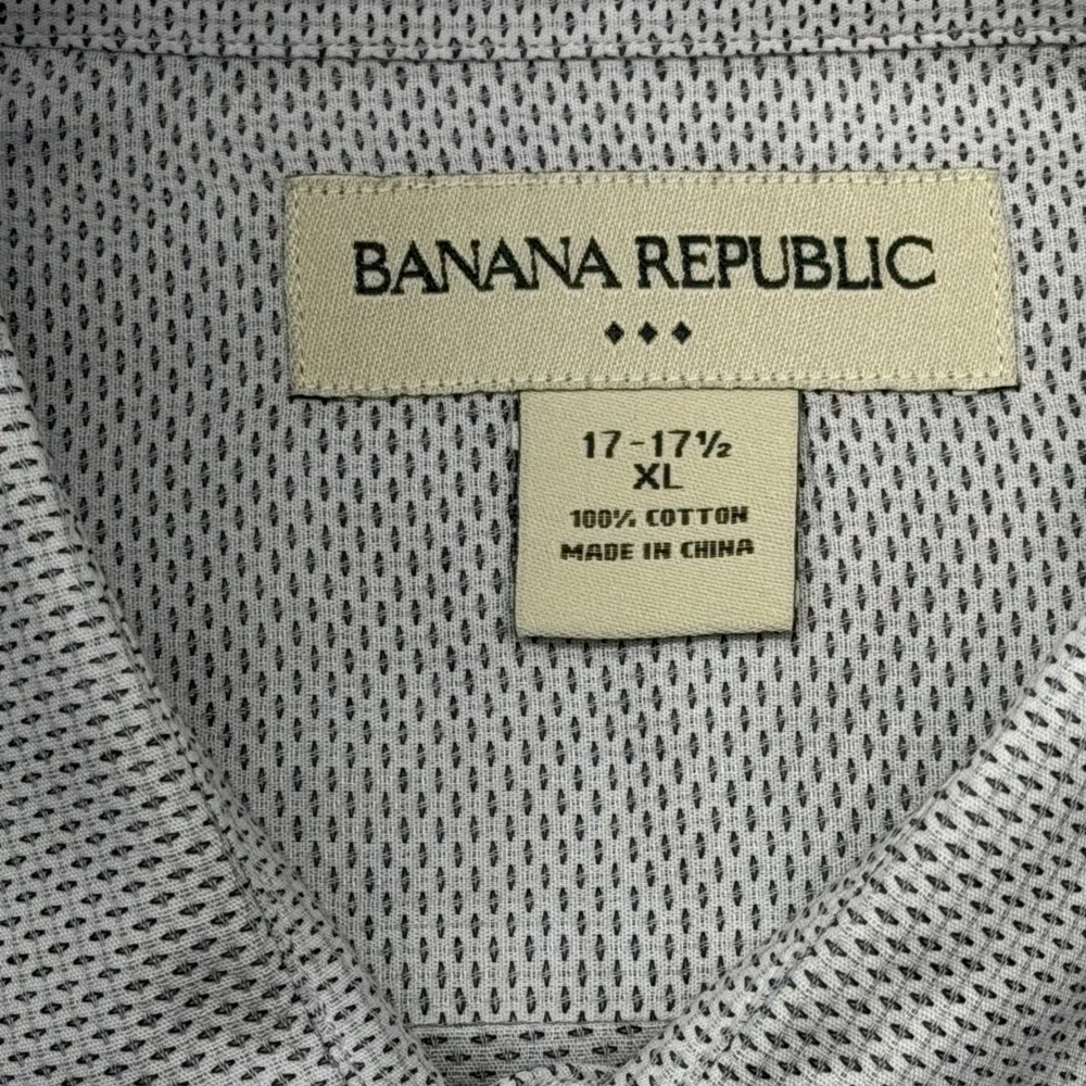 Banana Republic 563977-00 Mens 17-17.5 XL Grey L/S French Cuff Button Down Shirt